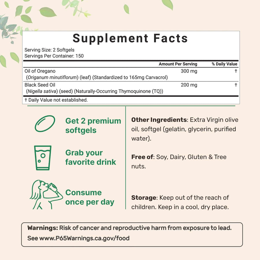 Oregano oil softgels in a dish